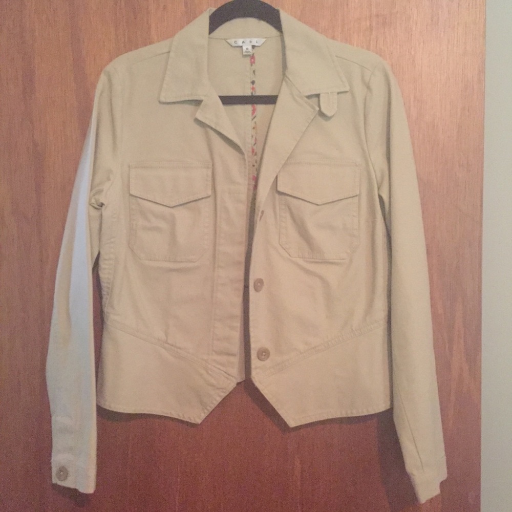 CAbi Women's Light Khaki Utility Blazer Jacket